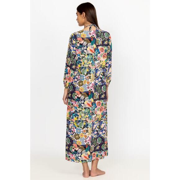 Johnny Was Layla Puff Sleeve Maxi Cover Up Dress Multi - Picture 5 of 10